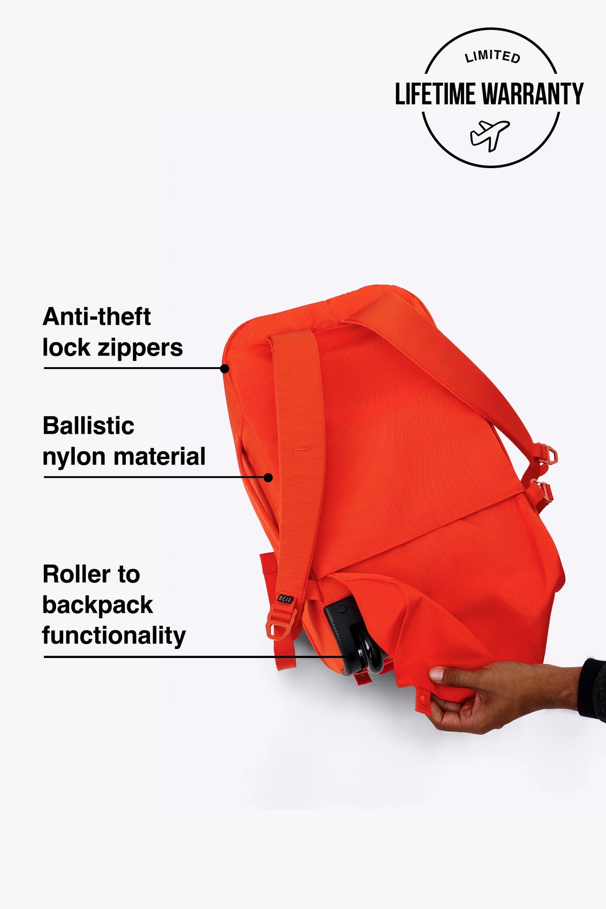The Pro Rolling Backpack in Flame