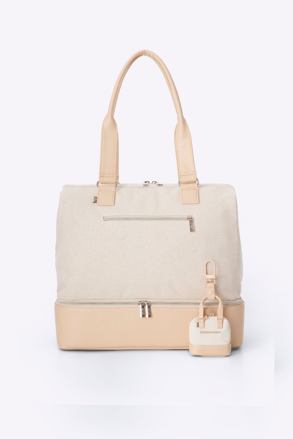 The Micro Weekender Charm in Beige