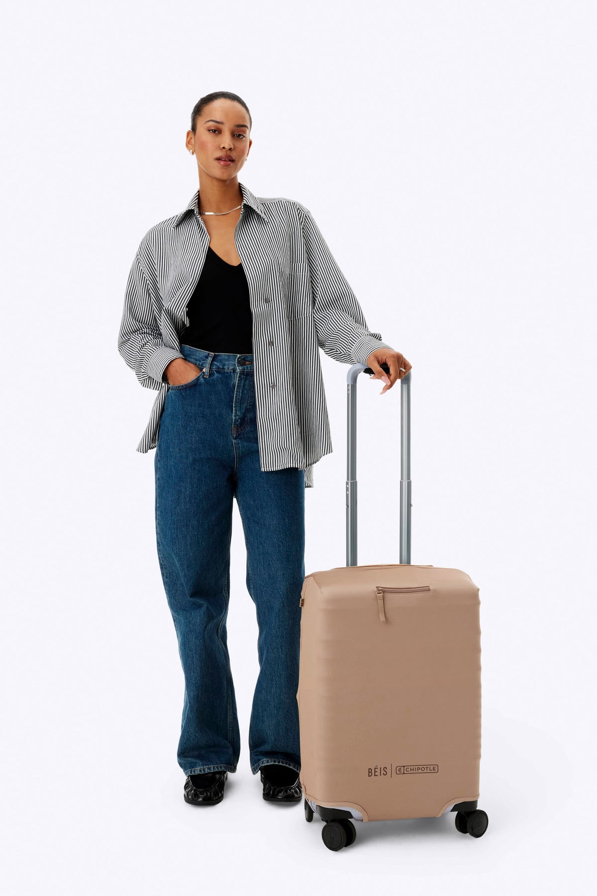 BÉIS x Chipotle The Carry-On Luggage Cover in Kraft Brown