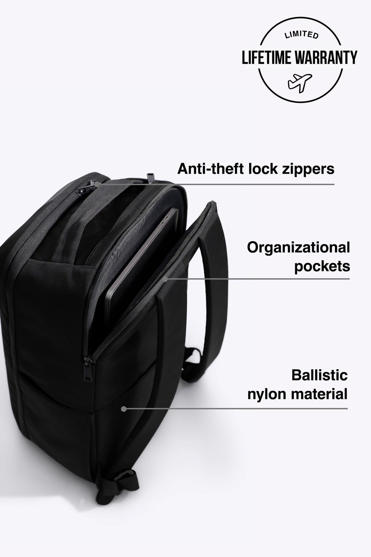 The Pro Travel Backpack in Black