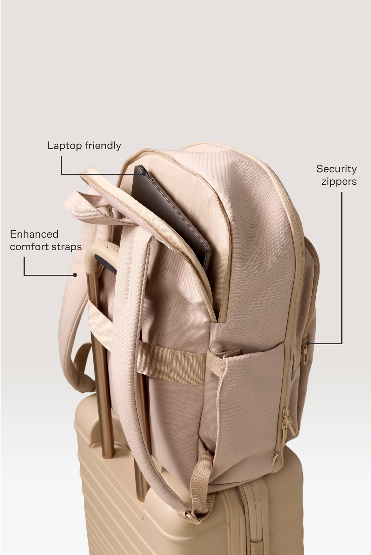 The Travel Backpack in Beige